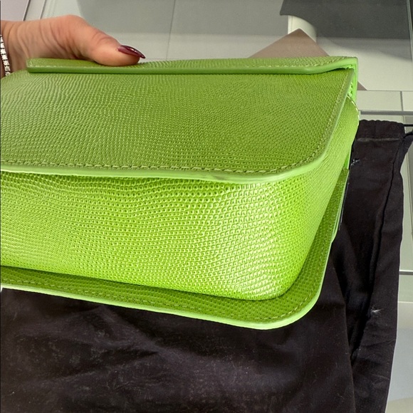 Maje Lime Green Crossbody Bag with Gold Clasp - Picture 9 of 9
